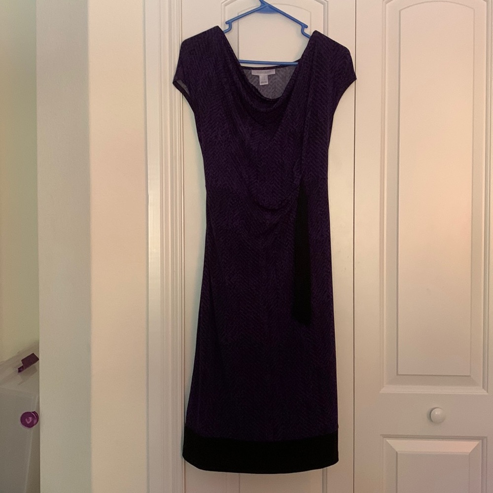 Purple & black maternity dress